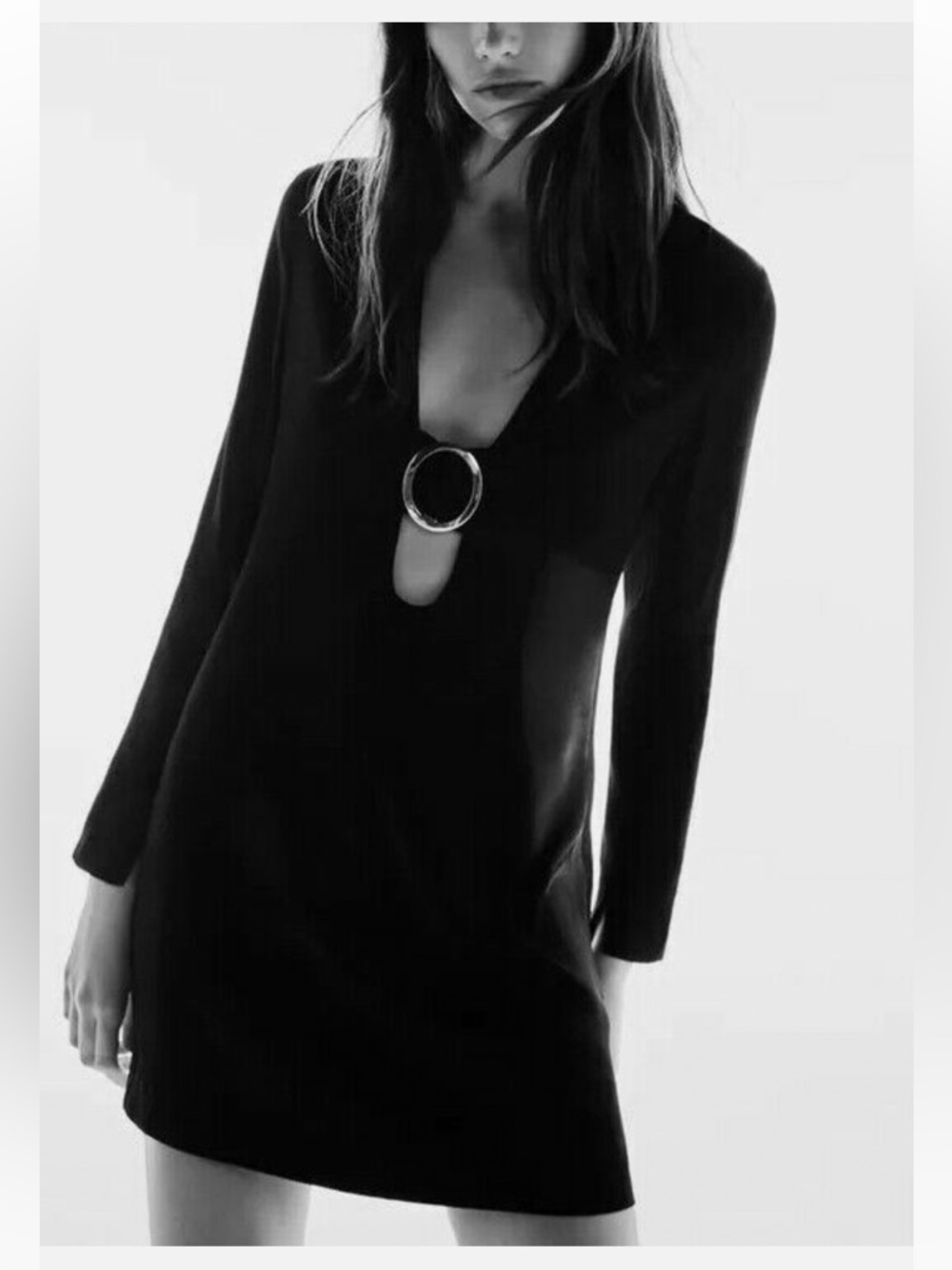 Zara Satin Mini Dress with Buckle Detail